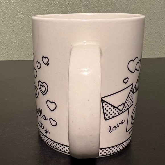 Vintage Sanrio HELLO KITTY Ceramic Mug with Love Letters, Mailbox and Hearts - Picture 6 of 8